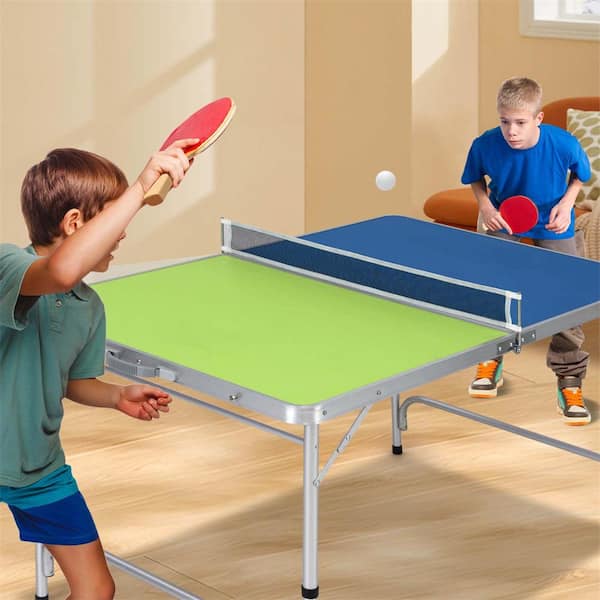 47 in. x 30 in. Mini Table Tennis Table with Adjustable Height for Indoor Outdoor
