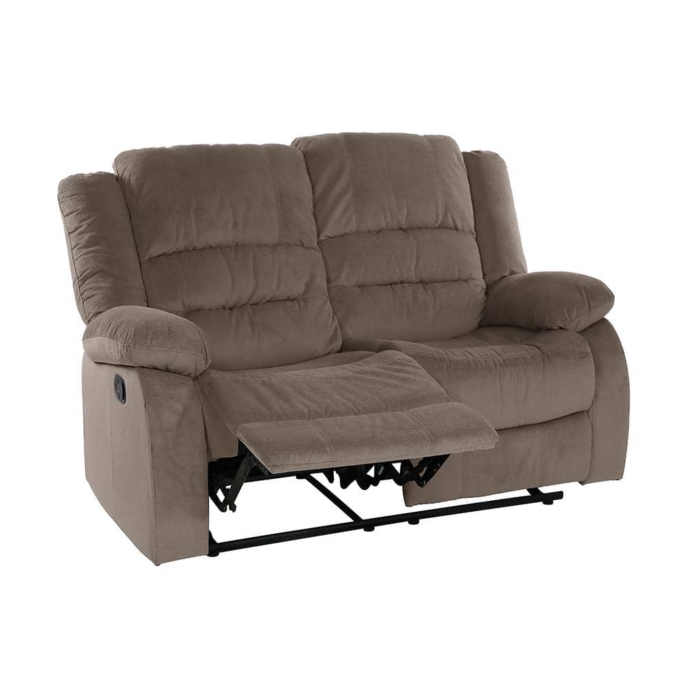 Jarita Chocolate Brown Microfiber Reclining Loveseat