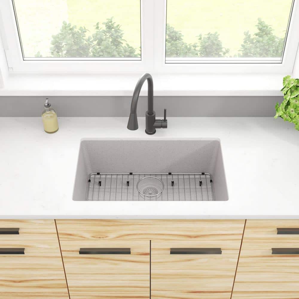 Graystone Quartz Single Bowl Undermount Sink Kit