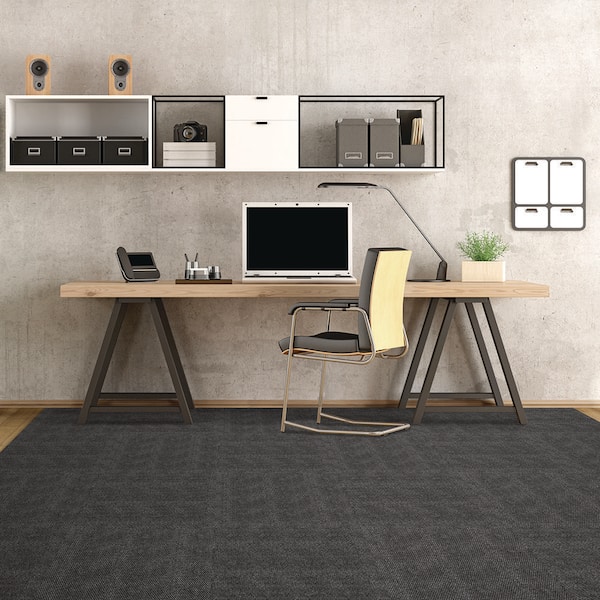 Hobnail - Ash Indoor/Outdoor 18 x 18 in. Peel and Stick Modular Carpet Tile Square (22.5 sq. ft.)