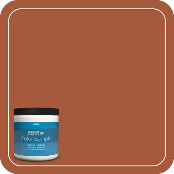 BEHR PREMIUM PLUS 8 oz. #S-H-240 Falling Leaves Satin Enamel Interior/Exterior Paint & Primer Color Sample