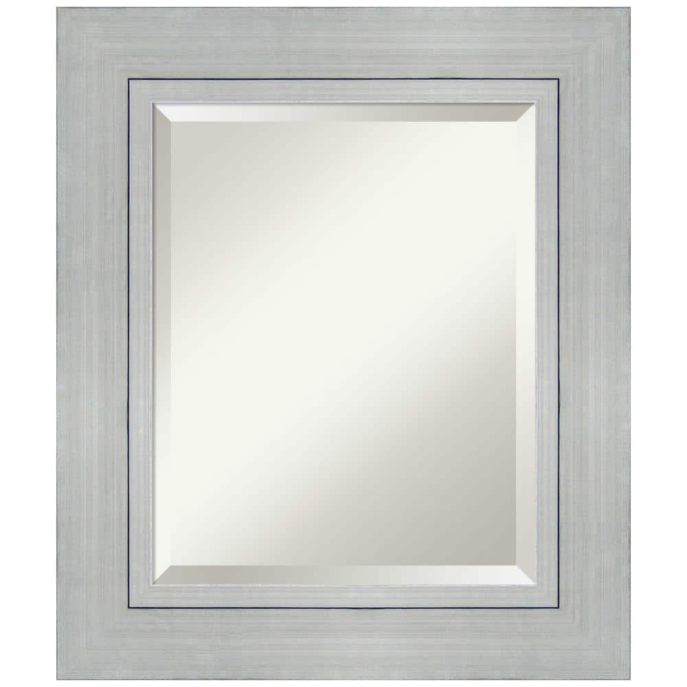 Romano Silver 23.25 in. x 27.25 in. Beveled Rectangle Wood Framed Bathroom 