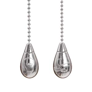6 in. Brushed Nickel Light Bulb and Fan Pull Chain Set