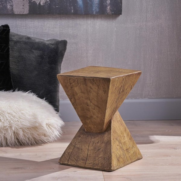 Sudzendf Brown Wood Outdoor Side Table KIKIO204118 - The