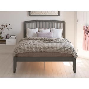Richmond King Platform Bed with Open Foot Board in Grey