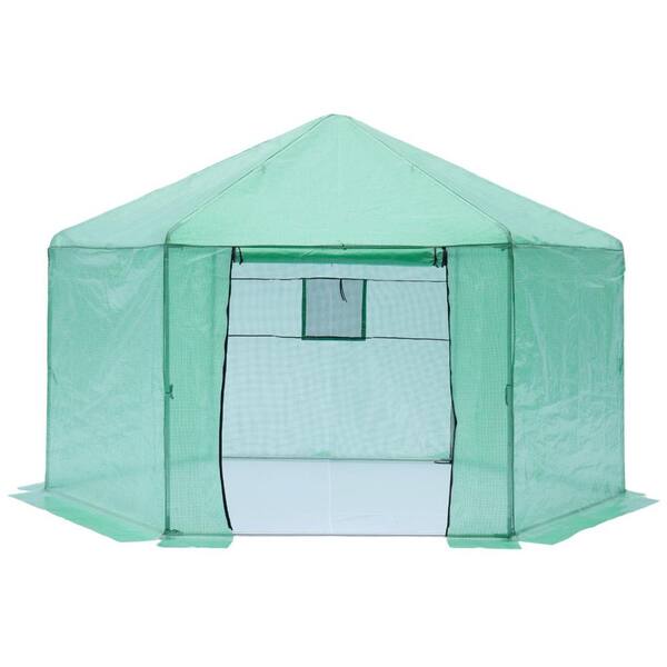 Unbranded 157.5 in. W x 157.5 in. D x 103.5 in. H Walk in Greenhouse Reinforced Thickened Waterproof Greenhouse