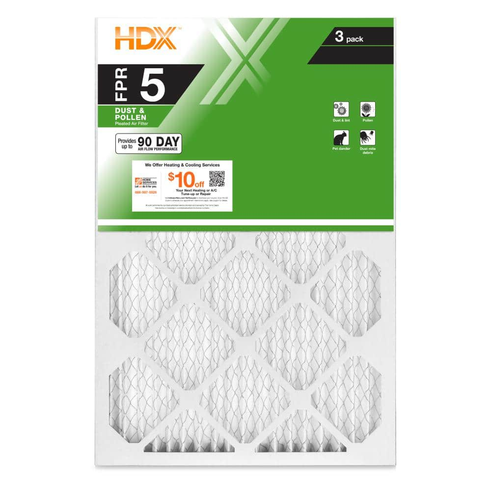 HDX 16 in. x 24 in. x 1 in. Standard Pleated Air Filter FPR 5 (3-Pack)