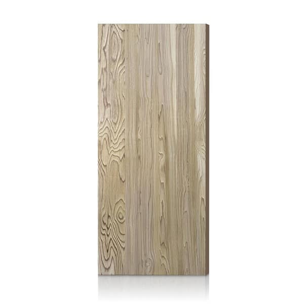 30 in. x 82 in. Natural Wood Wire Brushed Hollow Core Veneer Composite Interior Door Slab