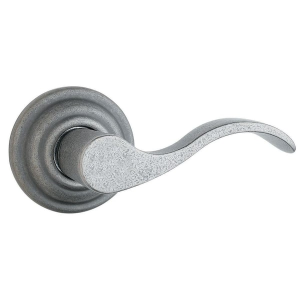 Sapphire Novelle Style Residential Privacy Bed/Bath Door Lever in Distressed Nickel