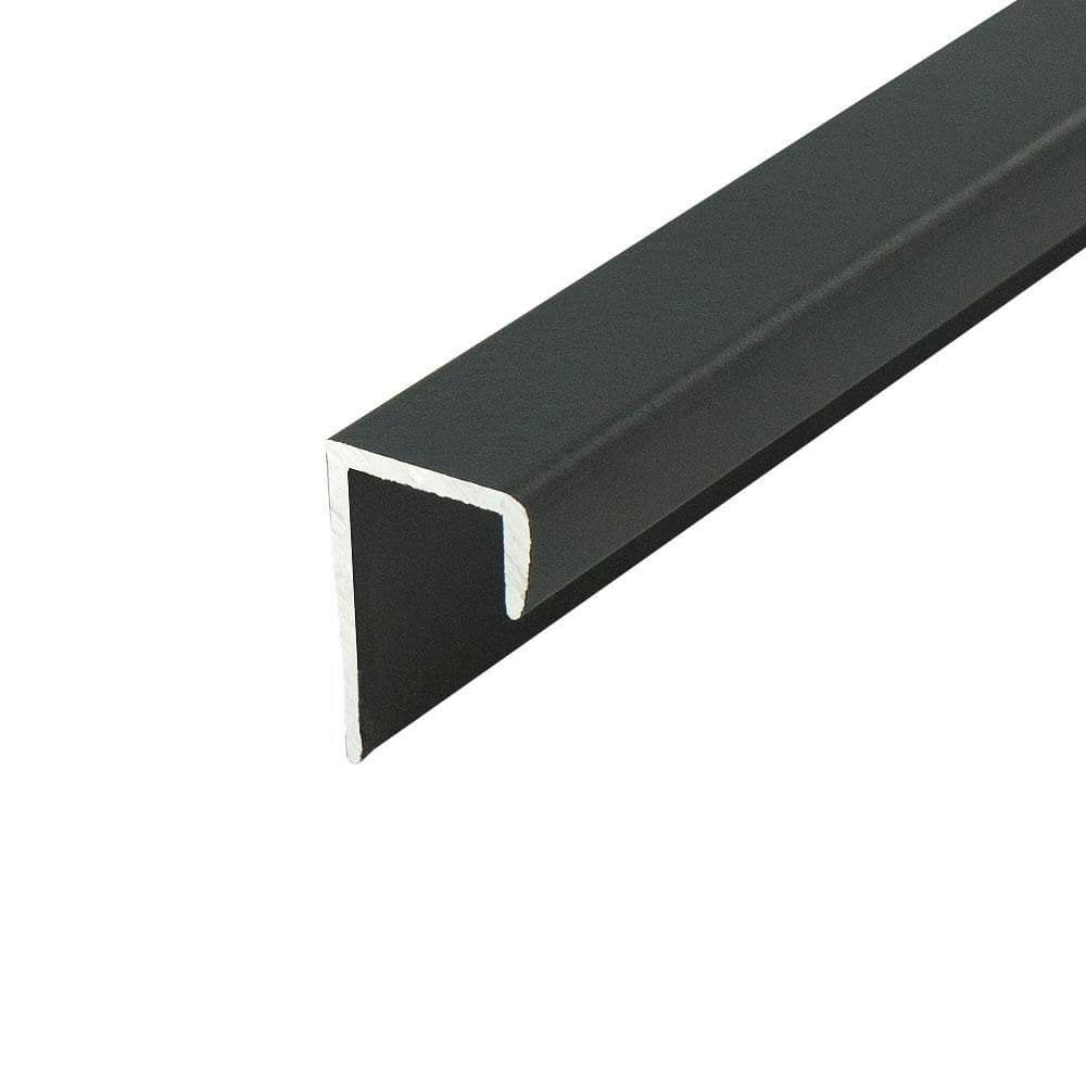 0.65 in. D x 1 in. W x 36 in. L Finished Black Powder Coated Metal Aluminum Cap Moulding Fits 1/2 in. Boards (4-PACK) price history on PriceWatchPro