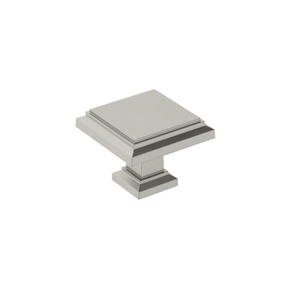 Amerock Appoint 1-1/4 in. (32mm) Traditional Satin Nickel Square Cabinet Knob