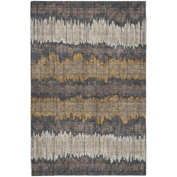 Dream Shag Premium Machine Washable Abstract ADS755 Fudge 10 ft. x 14 ft. Area Rug