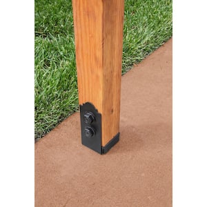 Outdoor Accents Mission Collection ZMAX, Black Powder-Coated Post Base for 4x4 Actual Rough Lumber