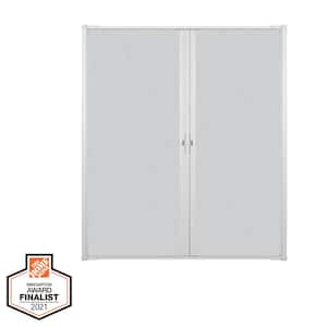 72 in. x 80 in. LuminAire White Double Universal Aluminum Gliding Retractable Screen Door Fits 68 to 72 in. Opening