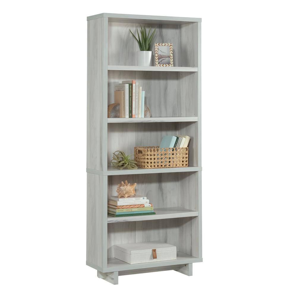 Gray Adjustable 5-Shelf Engineered Wood Bookcase