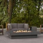 Scarborough 72 in. W x 14 in. H Outdoor GFRC Liquid Propane Fire Pit in Carbon with Lava Rocks