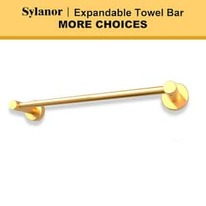 NestPro 16 in. -27 in. Adjustable Expandable Wall Mounted Towel Bar for Bathroom Kitchen in Brushed Gold