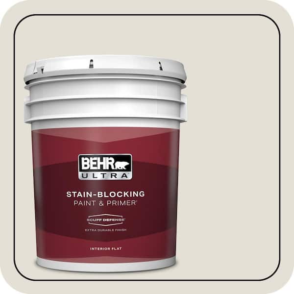 BEHR ULTRA 5 gal. #ECC-15-2 Light Sandstone Extra Durable Flat Interior Paint & Primer