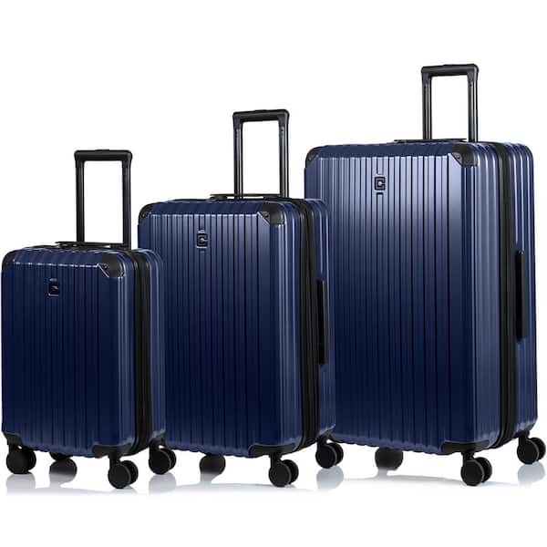 CHAMPS Element 28 in. 24 in. 20 in. Navy Hardside Luggage Set with