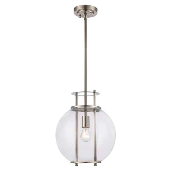 Bel Air Lighting Grove 1-Light Brushed Nickel Pendant Light