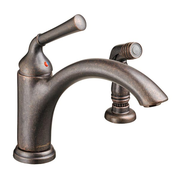 American Standard Portsmouth Single-Handle Standard Kitchen Faucet with Side Sprayer and Cast Brass Spout 2.2 gpm in Oil Rubbed Bronze