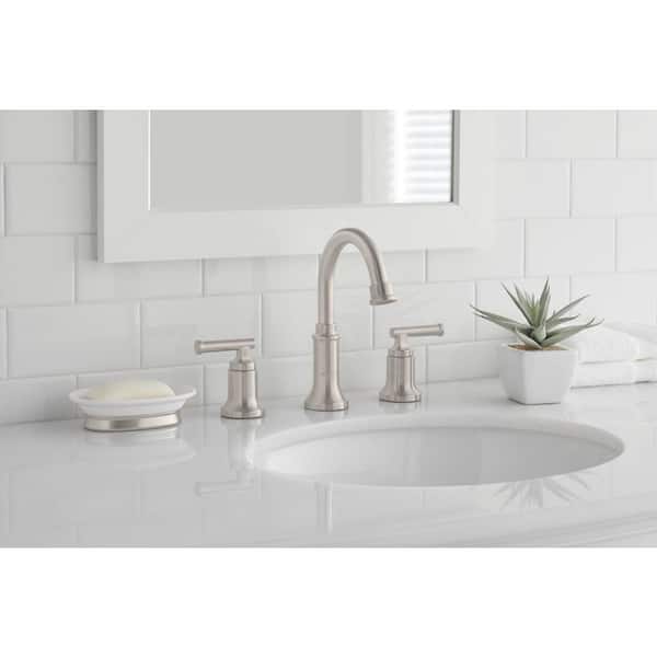 Oswell 8 in. Widespread Double-Handle High-Arc Bathroom Faucet in Brushed Nickel