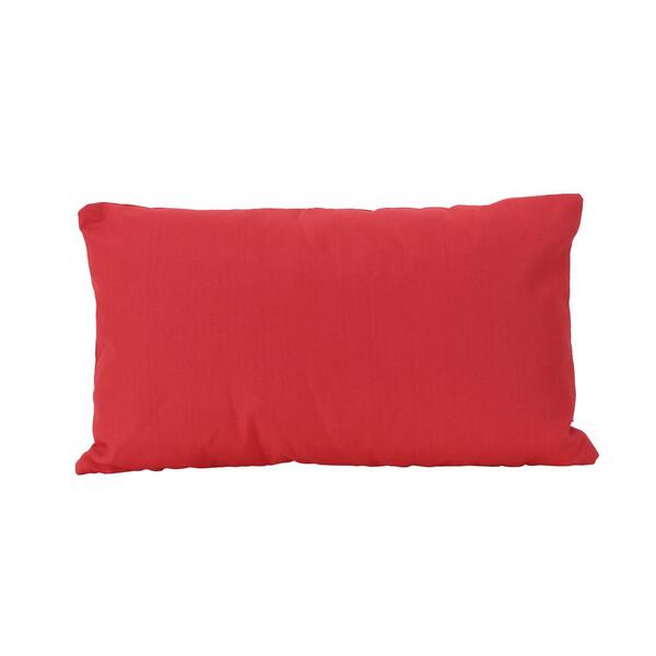 Clihome Outdoor Red Rectangular Bolster Pillow with Water Resistant Fabric(2-Pack)