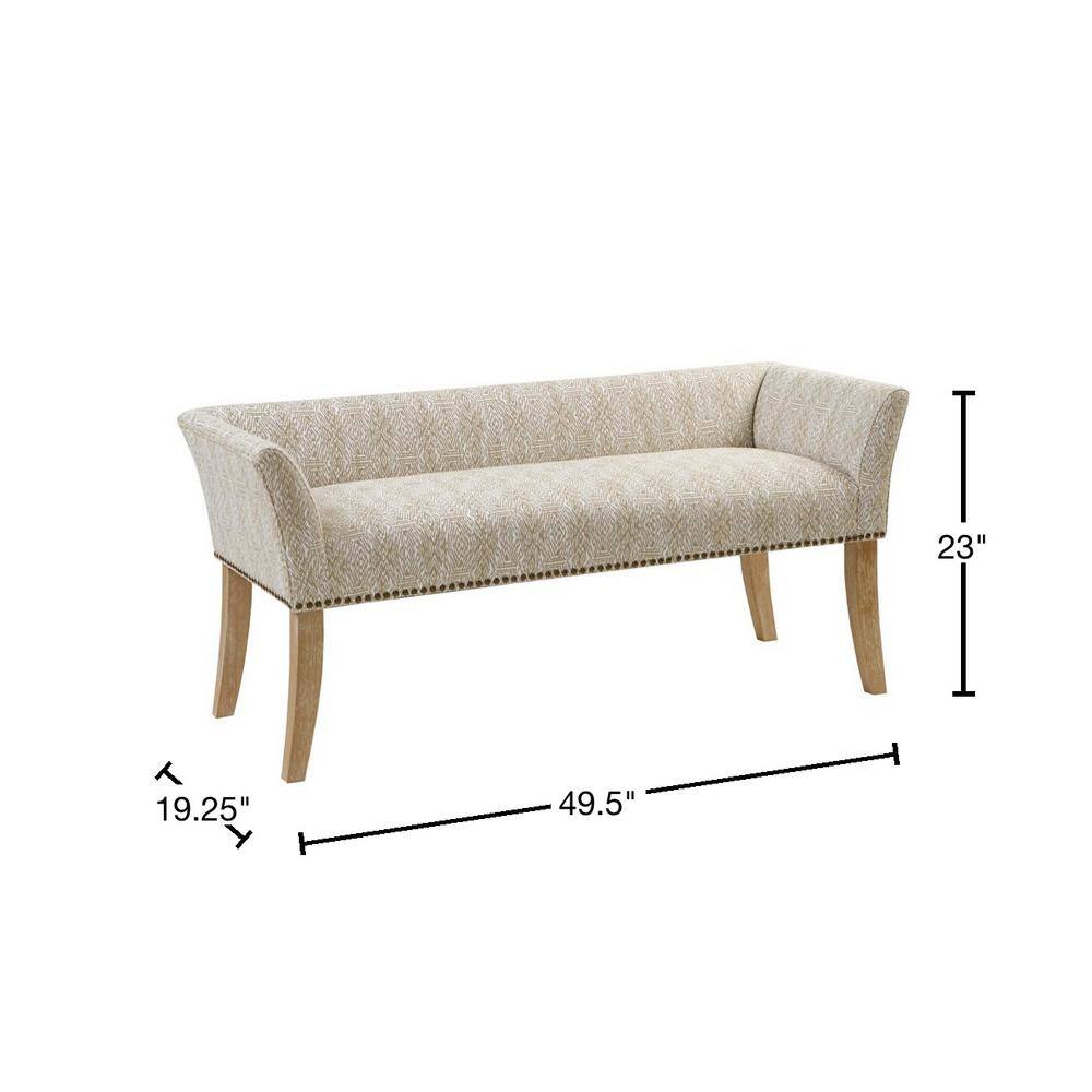 Madera Flared Arms Upholstered Storage Bench in Taupe