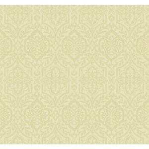 60.75 sq ft Gold Catherdral Damask Pre-Pasted Wallpaper
