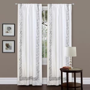 Gray Solid Rod Pocket Room Darkening Curtain - 42 in. W x 84 in. L (Set of 2)