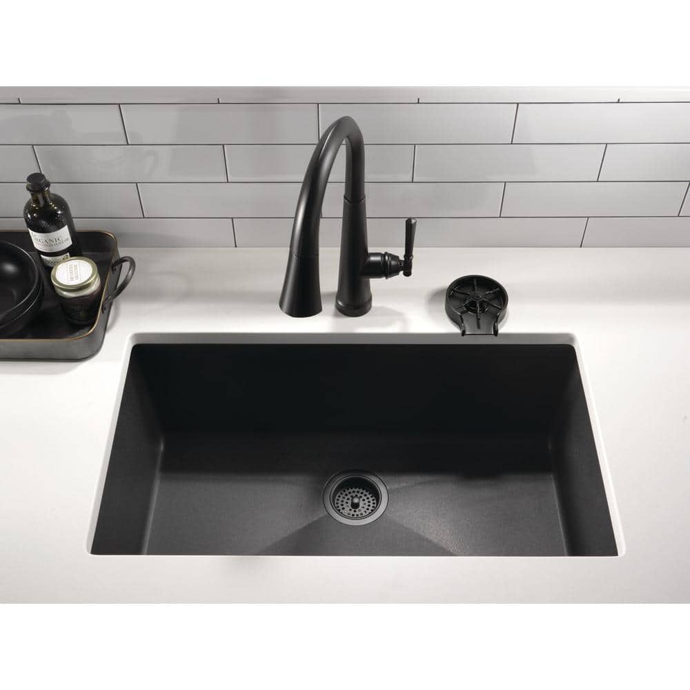 Matte Black Stainless Steel Glass Rinser with Pull-out Spray
