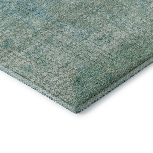 Mayfield Premium Machine Washable Abstract AMF2087 Teal 10 ft. x 14 ft. Area Rug