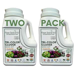 Tricolor Clover Flower Lawn Seed Kit, Easy Spread Shaker, Low Mnt, Alternative Ground Cover, Covers Up to 5,000 sq. ft.