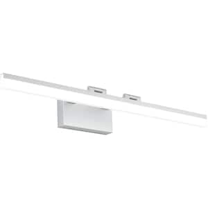 31.5 in. 1 Light Silver LED Vanity Light Bar with Aluminum Frosted Dimmable 5500K Light