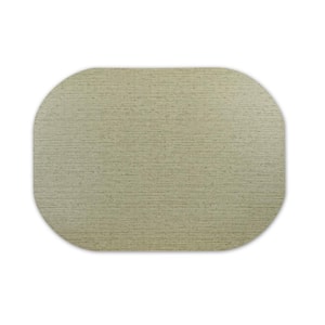 Easy Care Cabana/Oval 17 in. x 12 in. Jade Vinyl Placemats (Set of 6)