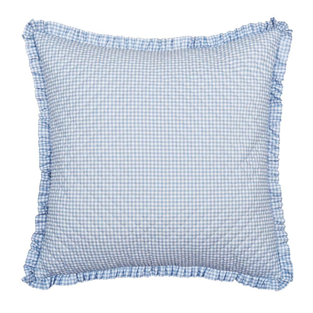 Kourtney Blue Floral Polyester Euro Sham 26 In. L X 26 In. W