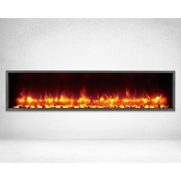 Dynasty Fireplaces 55 in. Built-in LED Electric Fireplace in Black Matt Finish