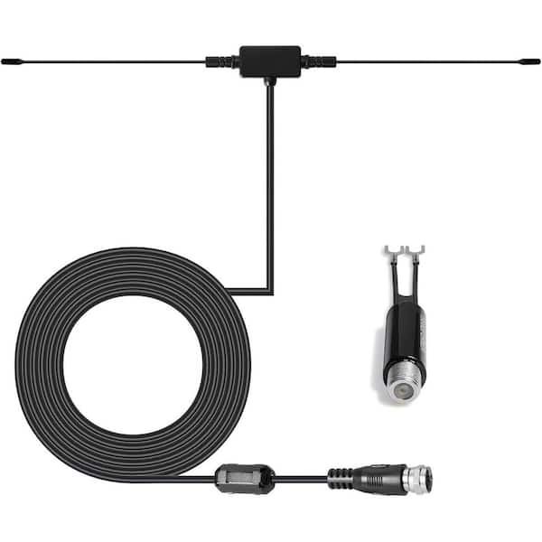 Universal FM Radio Dipole Antenna 75 Ohm with 16 ft. Screw F Male Plug for Home AV Audio Stereo Receiver Indoor