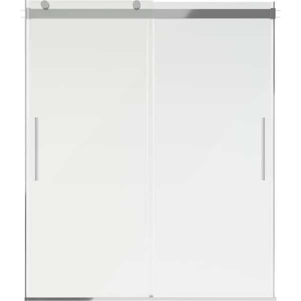 Classic 500 55-3/8 to 59-3/8 in. W x 71 in. H Frameless Sliding Shower Door in Chrome with 5/16 in. Clear Glass