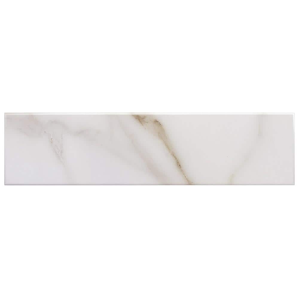 Santorini Calacatta White 2.95 in. x 0.34 in. Matte Ceramic Wall Tile Sample price history on PriceWatchPro