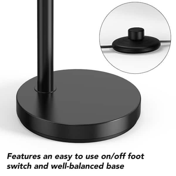 Rottogoon 73 in. Black Industrial 3-Light LED Arc Tree Floor Lamp