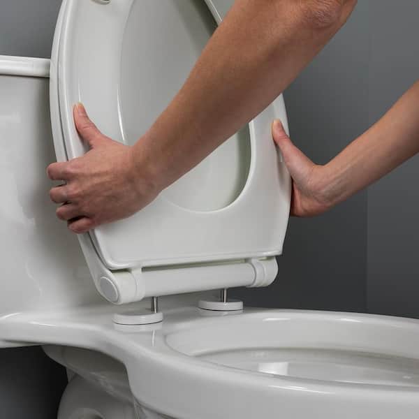 Bemis Push N Clean Elongated Closed Front Toilet Seat In White 1597slow 000 The Home Depot - Bemis Toilet Seat Directions