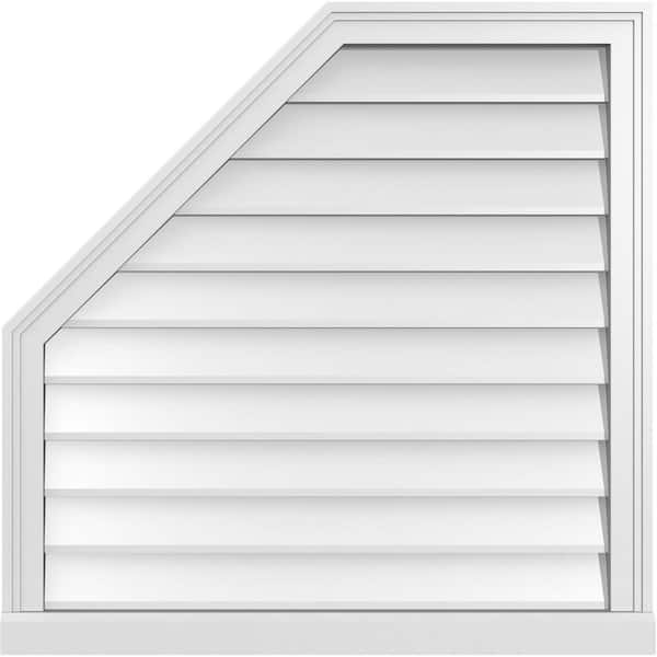Ekena Millwork 32 in. x 32 in. Octagonal Surface Mount PVC Gable Vent: Decorative with Brickmould Sill Frame