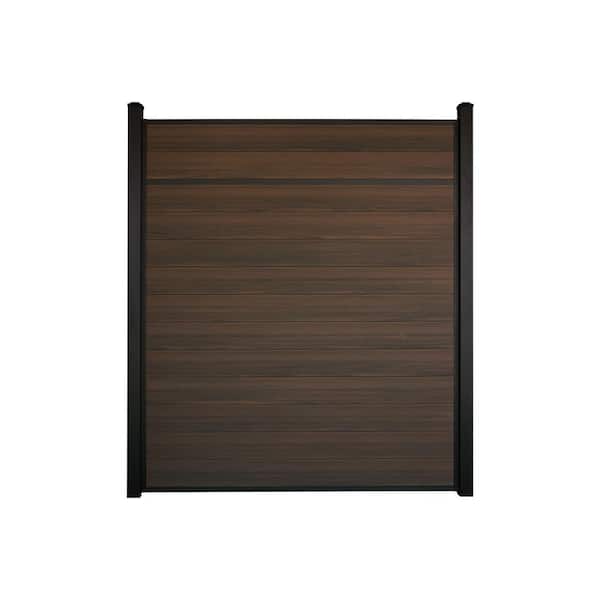 Slipfence 7 ft. H x 6 ft. W x 1 in. Thick Mahogany-Dark Brown-Composite Tongue and Groove Horizontal Fence Panel