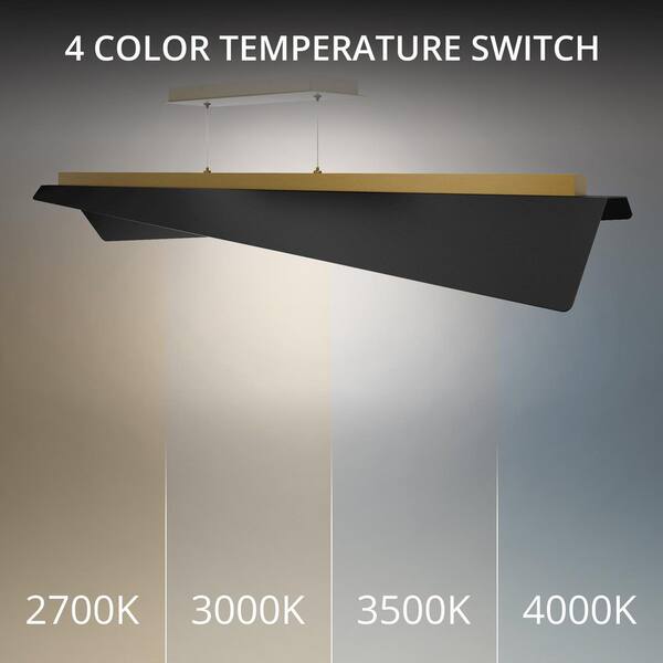 WAC Lighting Parasail 48 in. Black/Aged Brass Indoor Linear