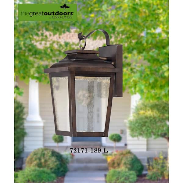 Irvington Manor Collection 1-Light Chelesa Bronze Outdoor Integrated LED Wall Lantern Sconce