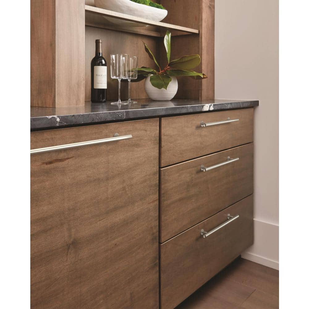 Brushed Nickel Modern Cabinet Drawer Pull with Mounting Hardware