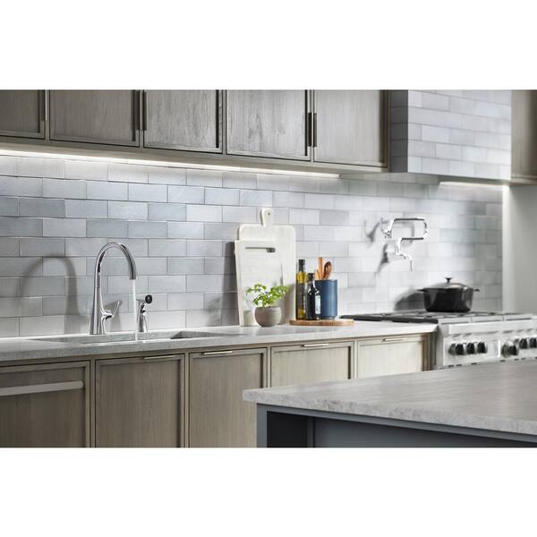 KOHLER Graze Single Handle Standard Kitchen Faucet with Swing Spout and Sidespray in Polished Chrome