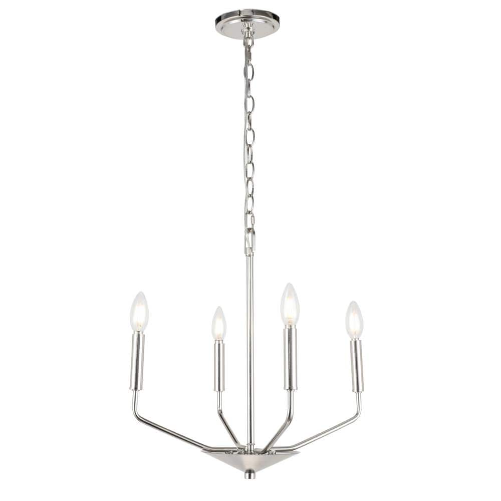Timeless Home 18 in. 4-Light Chrome Pendant Light, Bulbs Not Included