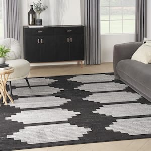 Modern Passion Blk/Grey 8 ft. x 10 ft. Geometric Contemporary Area Rug